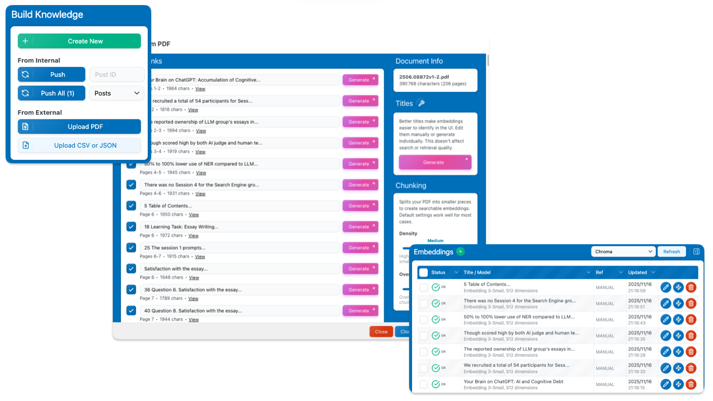 Add Embeddings | AI Engine